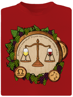 Vinný horoskop: Váha pánské sportovní tričko Red Mal