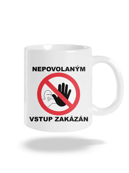 Nepovolaným vstup zakázán klasický hrnek White