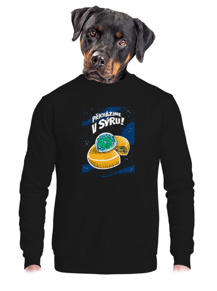 Přicházíme v sýru unisex mikina bez kapuce Black