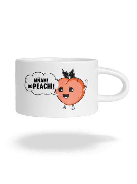 Mňam do peachi hrnek makronka White