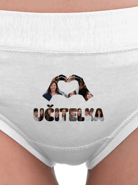 Nápis pro učitele z vlastních fotek dámské kalhotky White