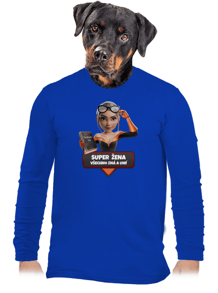 Super máma pánské dlouhý rukáv Royal Blue