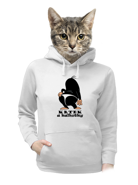 Krtek a kalhotky dámská mikina klokanka White