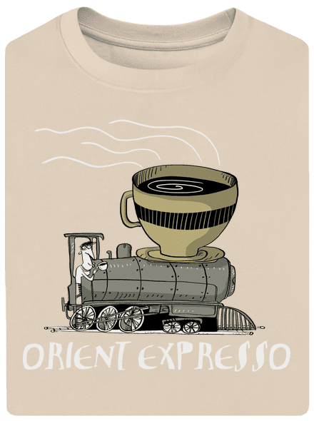 Orient expresso unisex tričko oversized Almond