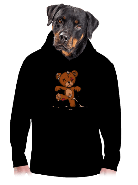 Zombie teddy pánská mikina klokanka Black