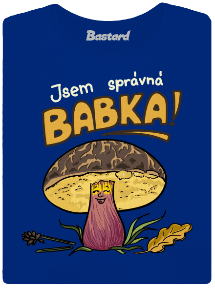 Babka a hříbeček dámské tričko s lemem Royal Blue Mal