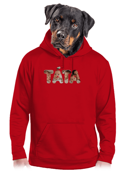 Nápis táta z vlastních fotek pánská mikina klokanka Red