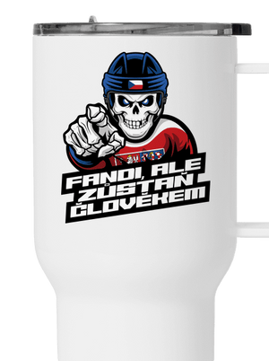 Fandi, ale zůstaň člověkem termohrnek White