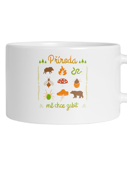 Příroda mě chce zabít hrnek makronka White