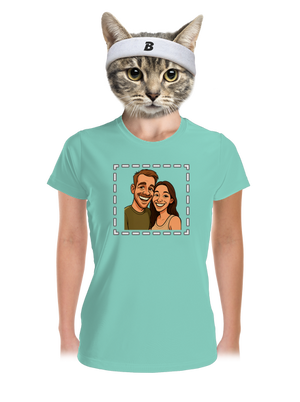 Karikatura z vlastní fotky dámské sportovní tričko Mint Mal