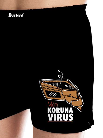 Korunavirus v peněžence pánské trenky Black