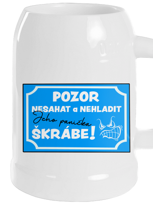 Pozor, nesahat půllitr White
