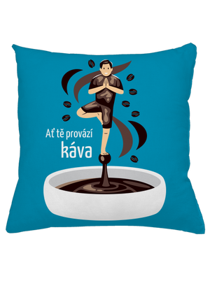Káva provází polštář Blue Turquoise