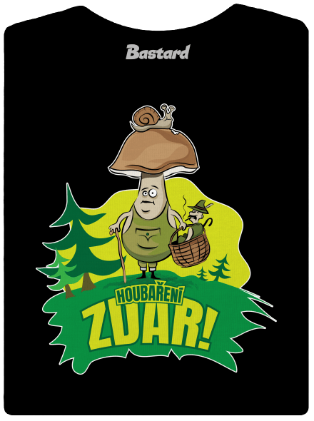 Houbaření zdar dámské tričko Black
