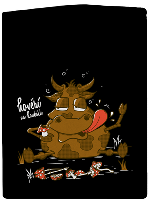 Hovězí na houbách pánská mikina na zip Black