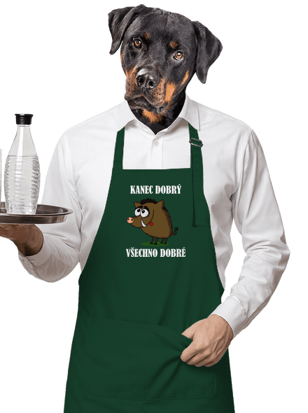 Kanec dobrý zástěra Bottle Green