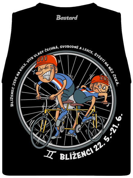 Cyklistický horoskop: Blíženci dámské tílko volné Black