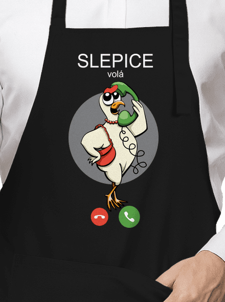 Slepice volá zástěra Black