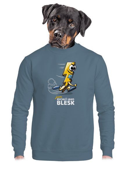 Rychlý jako blesk unisex mikina bez kapuce Nordic Blue