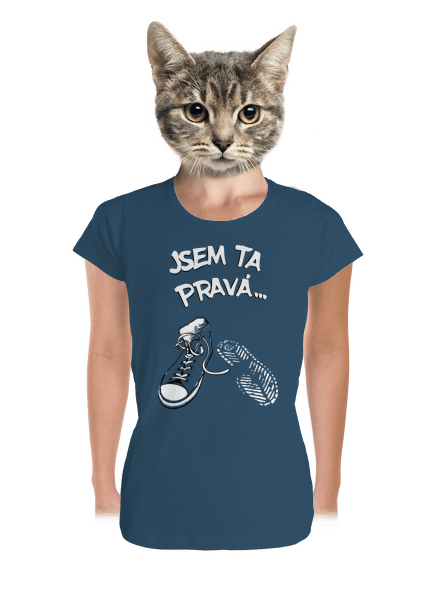 Hledám tu pravou dámské tričko premium Petrol Blue