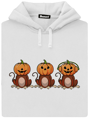 Halloween opičky dámská mikina klokanka White