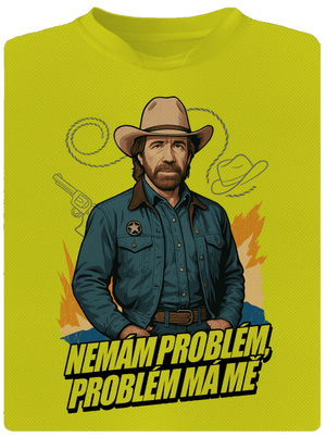 B19: Chuck Norris z Walker, Texas Ranger pánské sportovní tričko Neon Yellow