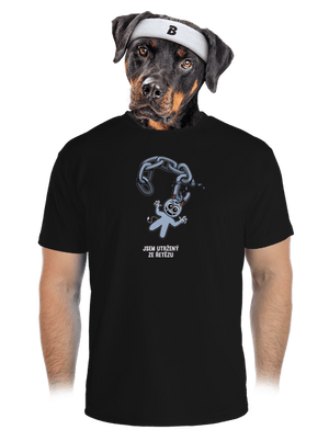 Utržený ze řetězu pánské sportovní tričko Black