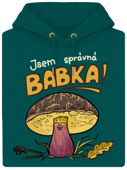 Babka a hříbeček unisex mikina premium Emerald Green