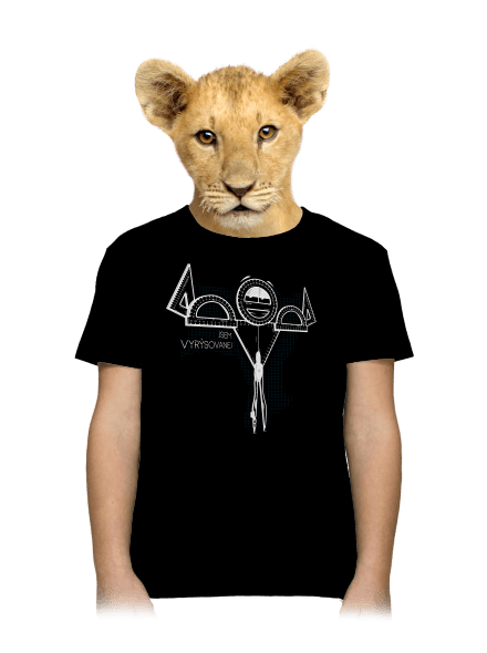 Vyrýsovanej dětské tričko Black