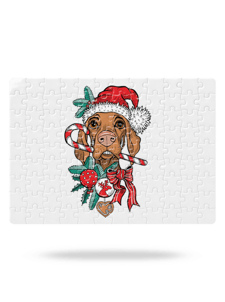 Vánoční vyžla puzzle White