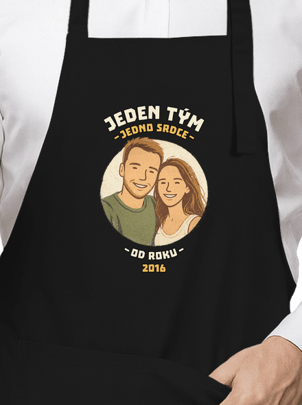 Jeden tým z vlastní fotky zástěra Black