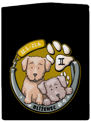 Psí horoskop: Blíženci pánská mikina na zip Black