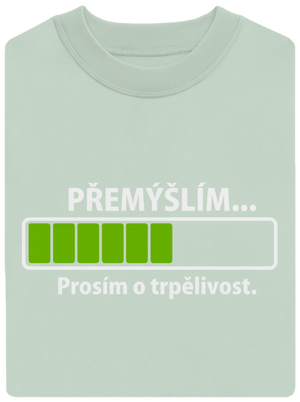 Přemýšlím unisex mikina bez kapuce Blush Mint