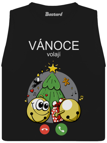 Vánoce volají dámské tílko volné Black