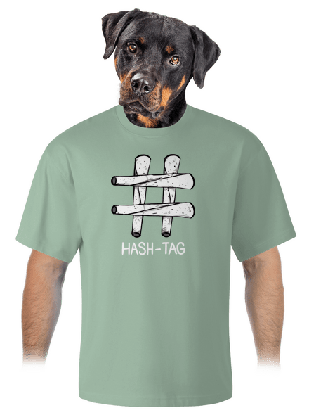 Hash tag unisex tričko oversized Sage