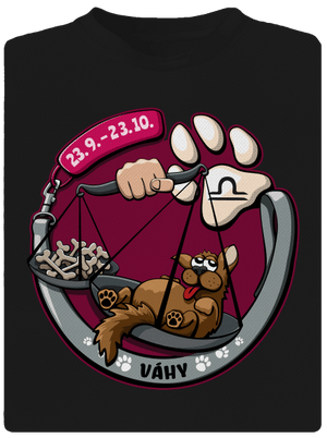 Psí horoskop: Váhy pánské sportovní tričko Black