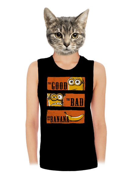 Hodný zlý a banán dámské tílko volné Black
