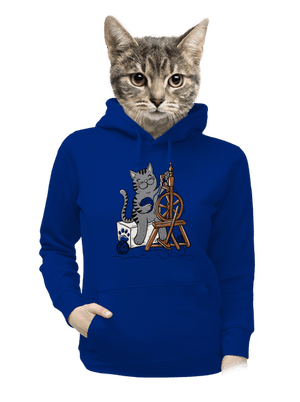 Kočka přede dámská mikina klokanka Royal Blue Mal