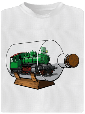 Lokomotiva v láhvi pánské sportovní tričko White