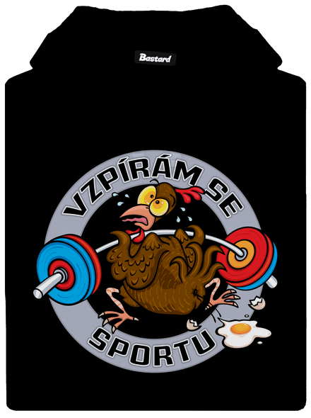 Vzpírám se sportu pánská mikina klokanka Black