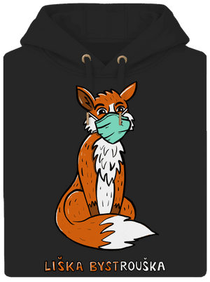 Liška Bystrouška unisex mikina premium Dark Black