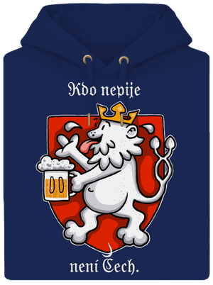 Kdo nepije, není Čech unisex mikina premium Navy