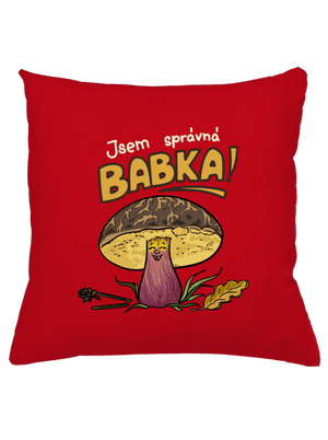 Babka a hříbeček polštář Red