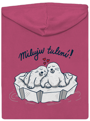 Miluju tulení dámská mikina na zip Magenta