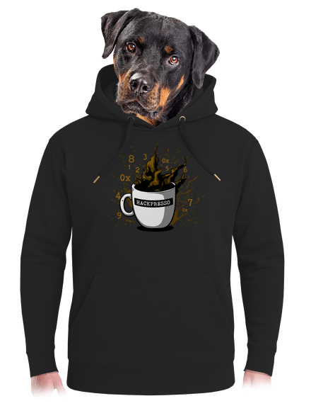 Hackpresso  unisex mikina premium Dark Black
