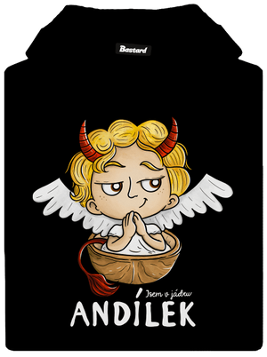 Andílek pánská mikina klokanka Black