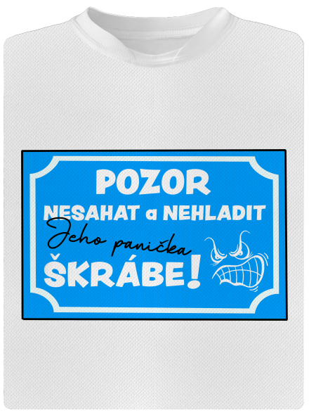 Pozor, nesahat pánské sportovní tričko White