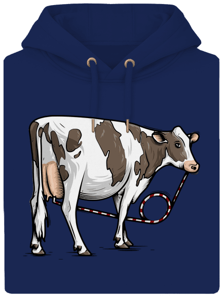 Cow drink unisex mikina premium Navy