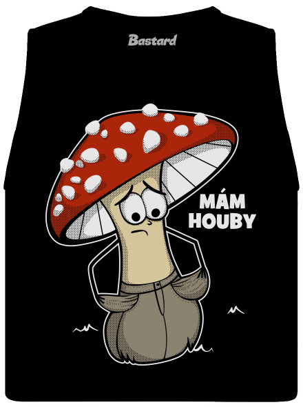 Mám houby dámské tílko volné Black