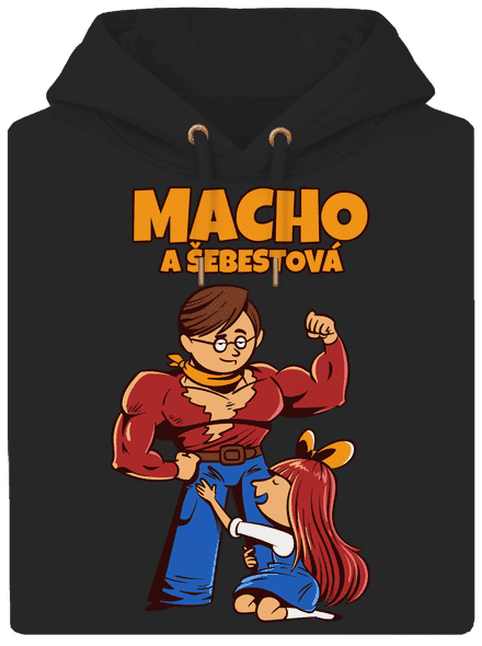 Macho a Šebestová unisex mikina premium Dark Black